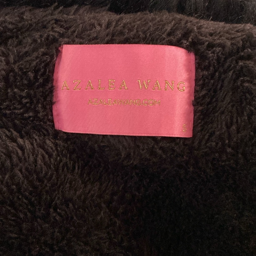 AZALEA WANG GRAM GIRL PU VEGAN LEATHER AND FAUX FUR TRIM WRAP COAT - Picture 7 of 7